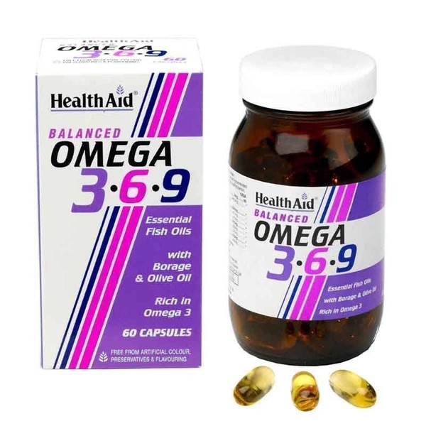 Health Aid Omega 3-6-9 Essentials Fish Oils with Borage Olive