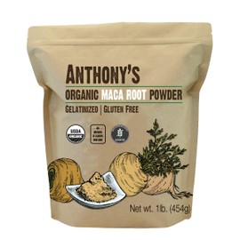 Anthony's Organic Maca Root Powder, 1 lb, Gelatinized for Enhanced Bioavailability, Gluten Free, Non GMO