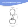 100PCS Premium Swivel Snap Hook Keychains with Key Rings, Metal