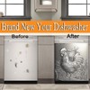 Stainless Steel Rooster Print Pattern Dishwasher Magnet Cover, Metal Farmhouse