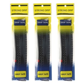 PATIKIL Tennis Racket Grip Tape, 3 Pack PU Racquet Overgrip with Damping Ridges Anti-Slip Absorbent Perforated Handle Grip for Badminton Pickleball Fishing Rod, Black