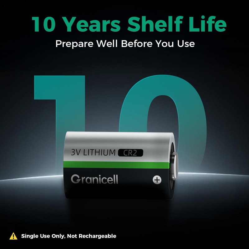 Granicell CR2 3V Lithium Batteries, 4 Pack CR2 Battery 【Non-Rechargeable】