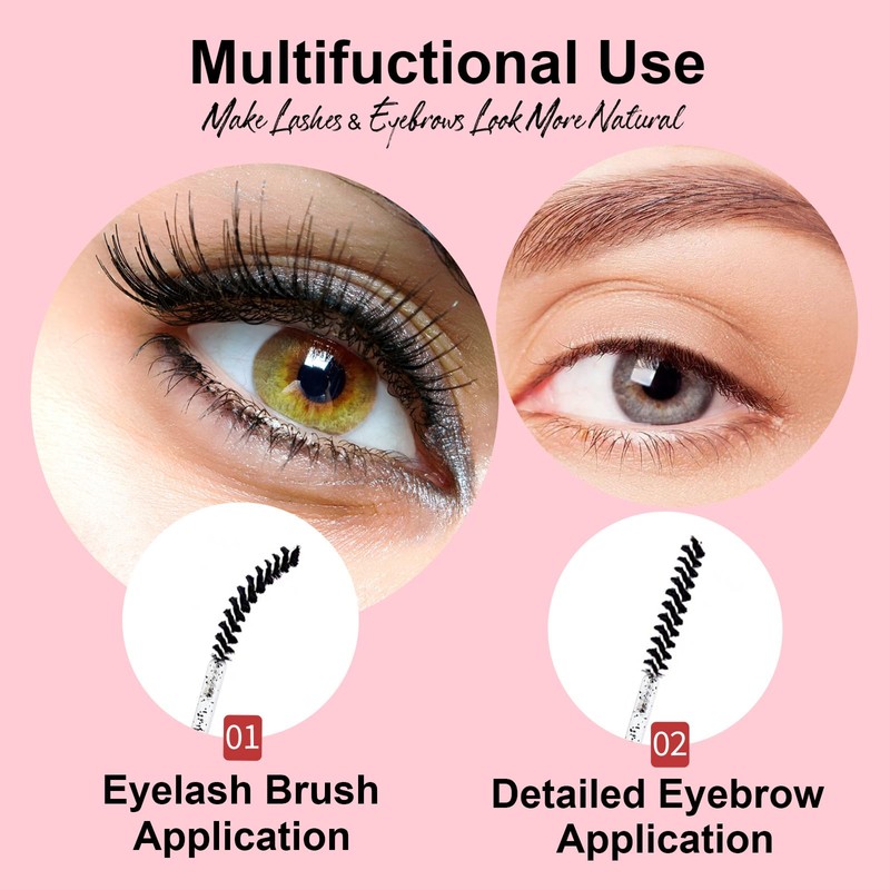 Corconess Skinny Mascara Wands 50pcs Mini Eyelash Brushes Disposable Lash