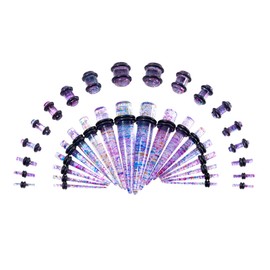 Longbeauty 18 Pairs Ear Stretcher Set, Ear Acrylic Stretching Kit, Piercing Tapers, Bone Bar Stretching Set, 1.6 mm - 10 mm, Acrylic