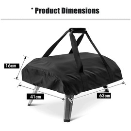 Fenghome Pizza Oven Cover for Ooni Koda 12, Waterproof Weatherproof Pizza Oven Carry Bag, Oxford Fabric, Pizza Oven, Carry Bag, Pizza Oven Accessories, Black (63 x 41 x 16 cm)