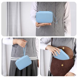 RAIALL Case for ORGSTA S002 Sticker Printer, Travel Bag for Mini Printer Portable Thermal Sticker Printer Label Maker, Label Printer Study Printer Storage Holder for Thermal Paper and Cable, Blue