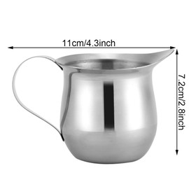 Jarra de espuma de leche de acero inoxidable Taza de herramientas de café Adecuado para Espresso, Latte y Leche para espuma(240ml / 8oz)