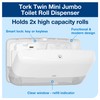 Tork Twin Mini Jumbo Toilet Paper Roll Dispenser White T2,