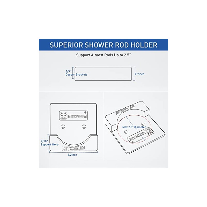 Adhesive Shower Curtain Rod Holder - Tension Curtain Rod Retainer
