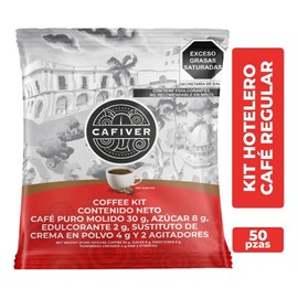 Café Cafiver Coffee Kit Hotelero, Airbnb (75 Piezas)