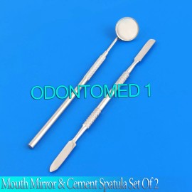 ODM Dental Examination Tools Mouth Mirror No 5 With Handle & Cement Spatula Set Of 2