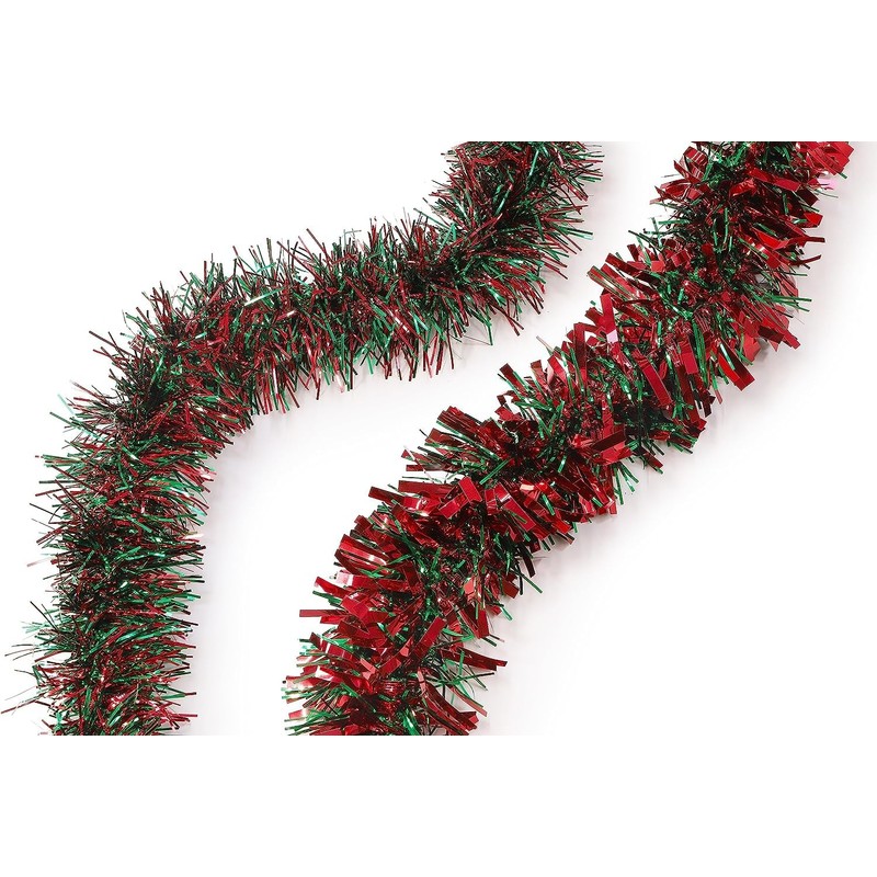 Toyland® 2 Metre Red & Green Tinsel - Decorative Christmas