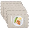 BESTORI Cloth Placemats Set of 6 Faux Linen Scalloped Edge