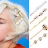 Kercisbeauty Pack of 5 Boho Polished Shell Hair Clips Gold