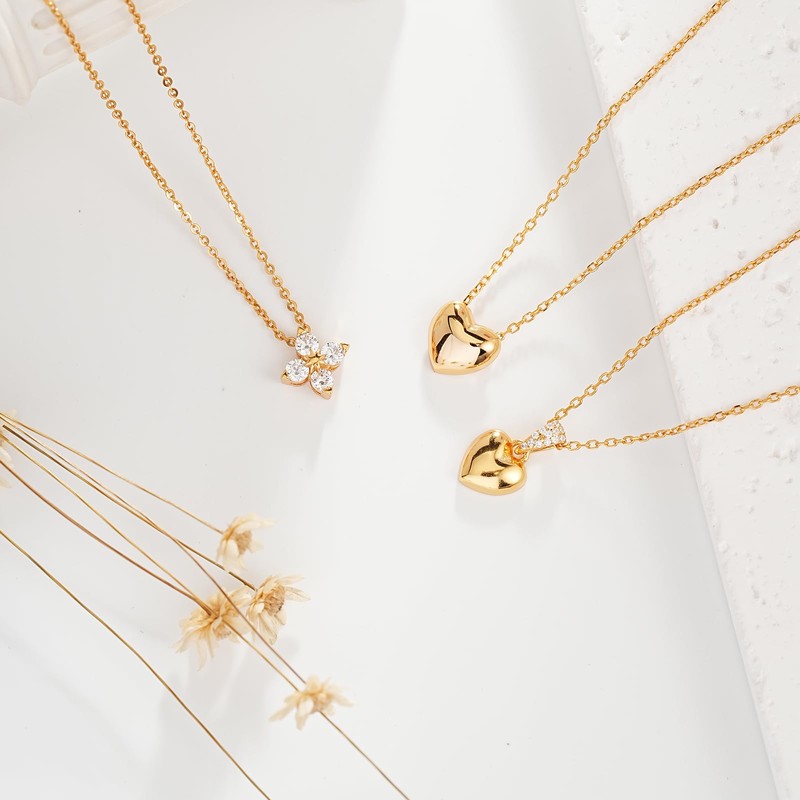 JaruJaru Vermeil Ultra Thin Gold Chain Necklace, Entire Sterling Silver