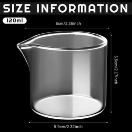 8 Jarra de Crema de Vidrio Vertedor de Leche Transparente Mini Jarra de Leche Jarra de Vidrio Pequeña Mini Taza de Café con Jarra Cafetera Jarra de Crema (Sencillo, 4 oz)