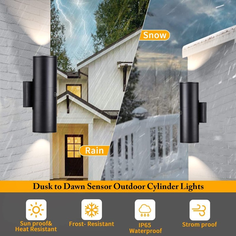 Tipace 2 Pack Dusk to Dawn Modern Outdoor Porch Lights
