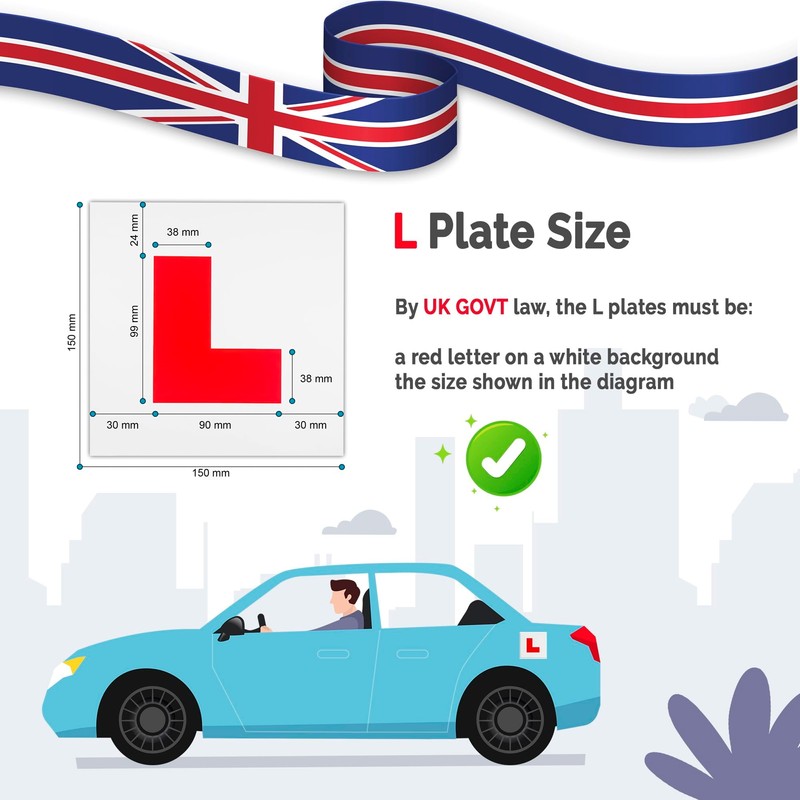 K-MART Extra Strong 2 Pack L Plates Magnetic For Car,