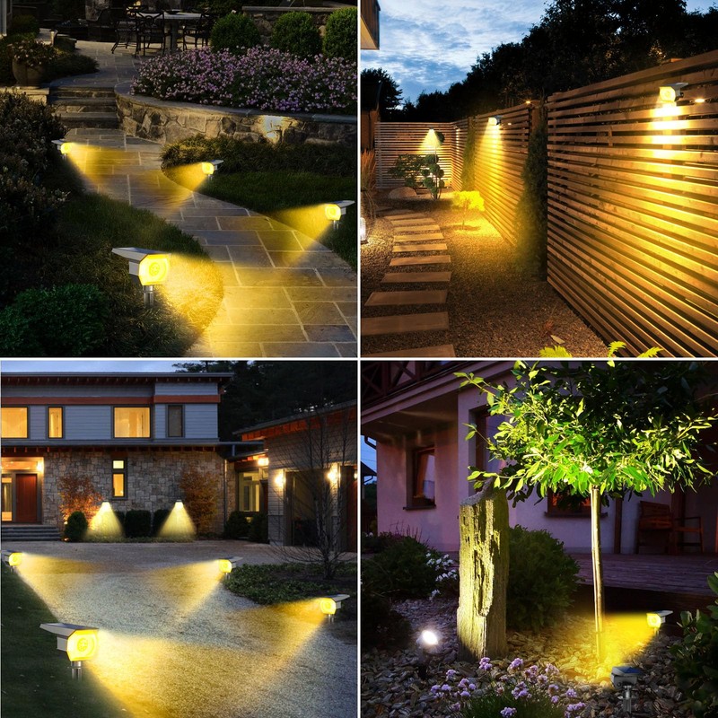 Peasur 2 Pack Solar Spot Lights Outdoor, Solar Spotlights Outdoor