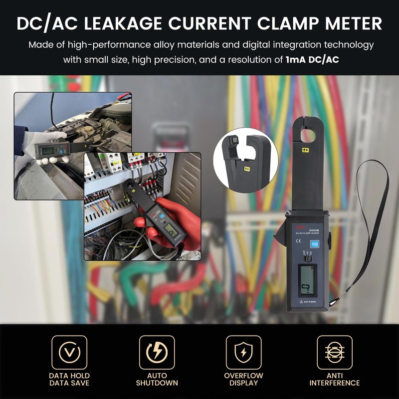 EITAI ETCR6000B DC/AC Leakage Current Clamp Meter, 1mA Resolution, 0mA-60A,