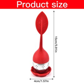 OFKPO Loose Leaf Tea, 4 Pcs Tea Leaf Infuser with Drip, Tea Strainer for Green Tea, Loose Tea, Long Leaf Shape Handle