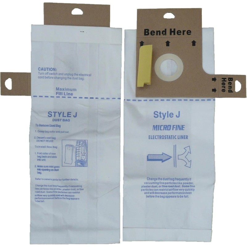 For Eureka EnviroCare Vacuum Bags Fit Eureka Style J Uprights