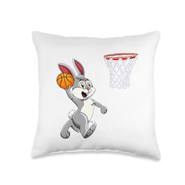 Basketball Easter shirts for boys kids Basket Stuffers Boys Kids Funny Easter Basketball Throw Pillow, 16x16, Multicolor