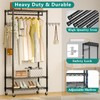 Exglobol Heavy Duty Rolling Wheels Portable Metal Garment Rack,