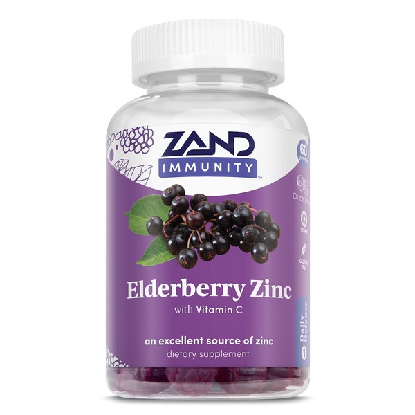 ZAND Elderberry Zinc Immunity Gummies with Vitamin C | Year-Round Immune Support for Children & Adults | 60ct, 30 Serv.