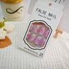 24Pcs Light Press on Nails Square Fake Nails Medium Acrylic