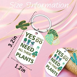 Cool Plant Gifts for Plants Lovers Gift for Women Plant Lady Gifts for Women Gardener Keychain Succulent Cactus Gardening Gift for Woman Plants Themed Present