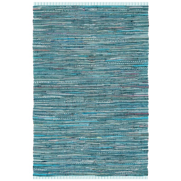 Safavieh Rag Rug Collection RAR127C Hand Woven Turquoise and Multi