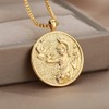 Athena Artemis Hecate 18K Gold Plated Necklace,Greek Mythology Necklace,Gold Medallion