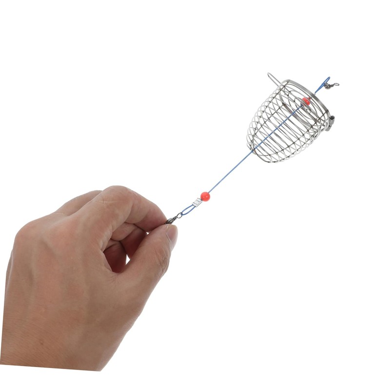 OHPHCALL 5pcs Stainless Steel Bait Cage Lure Trap for Freshwater