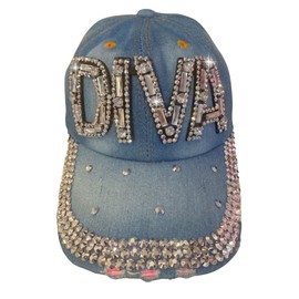 Popfizzy Rhinestone Diva Hat for Women, Adult Bedazzled Diva Gifts, Trendy Bling Hats for Women, Diva Accessories, One Size