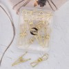 Zoohot Pack of 15 Golden Hollow Clip, Multi-purpose Clothesline Utility