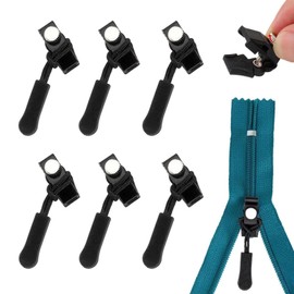 Pack of 6 Fix Zip Pulls, Zip Pendants, Zip Slider Replacement, Universal Zip, Zip Repair for Jacket, Backpack, Luggage, Sleeping Bag (Small)
