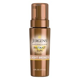 Jergens - Espuma bronceadora natural Glow Instant Sun sin sol, ligera, 6 onzas líquidas