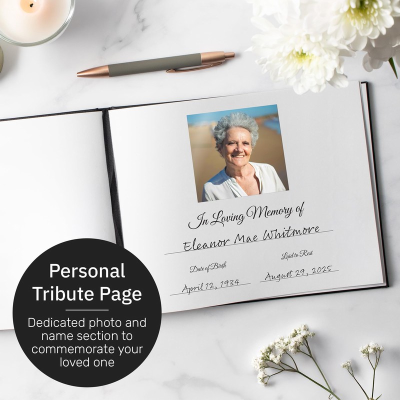 UCO Memory Book for Funeral, 23 x 18 cm, Leather