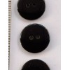 12 VINTAGE 2 HOLE BUTTONS 3/4 inch SMOOTH ROUND BLACK