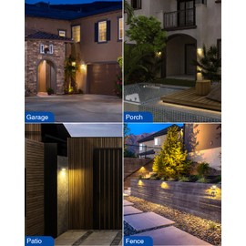 Peasur Solar Lights Outdoor Waterproof [6 Pack/140LED], Warm White Motion Sensor Lights Dusk to Dawn, 3 Modes Solar Fence Security Lighting for Wall Garden Yard Stair Outside