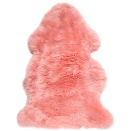 Lambland Single Size British Pale Pink Sheepskin Rug – Luxuriously Soft, Genuine Sheepskin