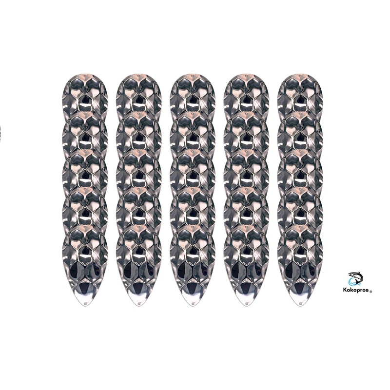 KOKOPROS Kokanee Salmon Dimple Jet Dodger Blanks - 25 Pack