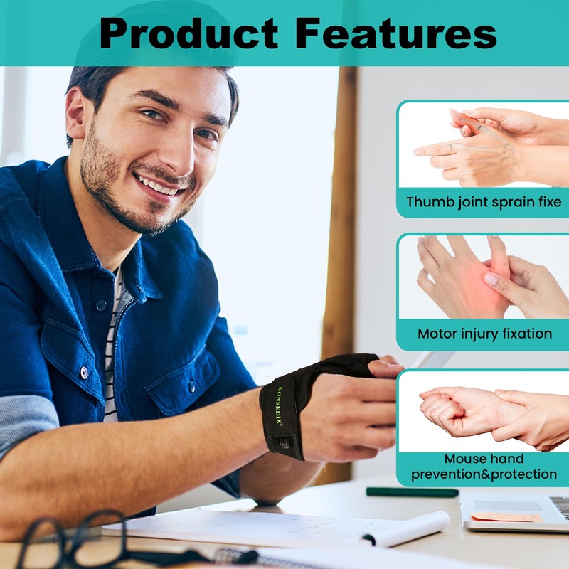 Trigger Finger Thumb Splint,Adjustable Thumb Spica Support Stabilizer Brace for