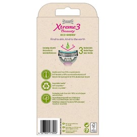 Wilkinson Sword - Xtreme 3 Beauty Eco Green X 4 - Women's Disposable Razor Ecosustainable And Recyclable - 70 Gr