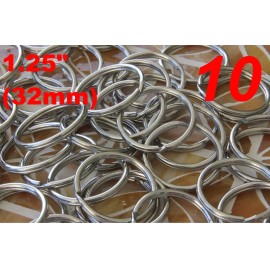 Stainless Steel Key Rings 1.25" (32mm) Split Ring, Wholesale LOT 10