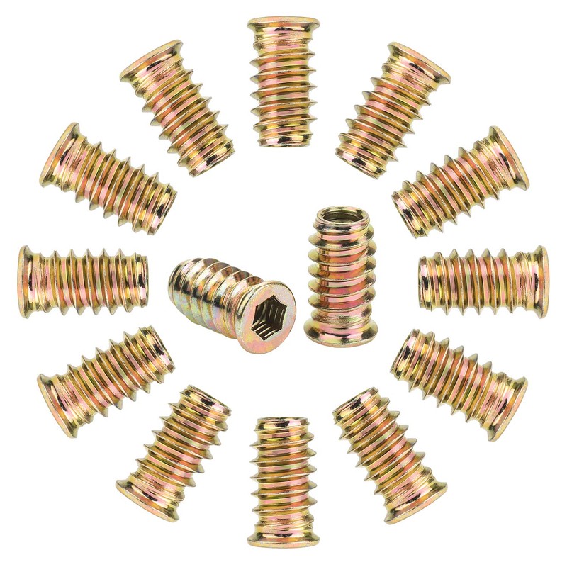 Powlankou 45 Pieces 1/4"-20 x 20mm Furniture Insert Nut, Hex