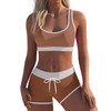 Traje de baño deportivo de dos piezas para mujer con