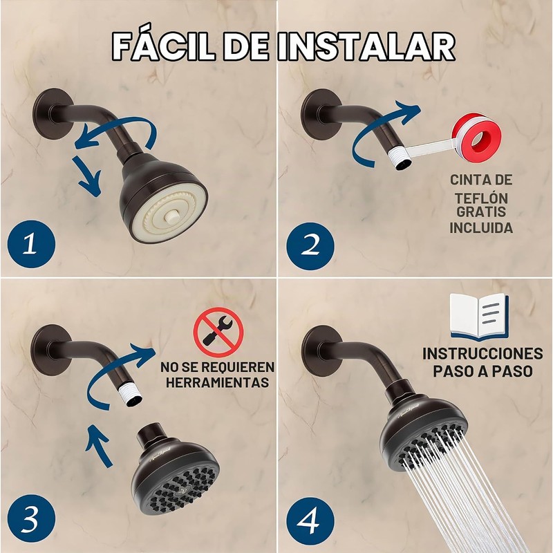 Aqua Elegante Regadera de Presión Potenciada - 6.8 LPM -