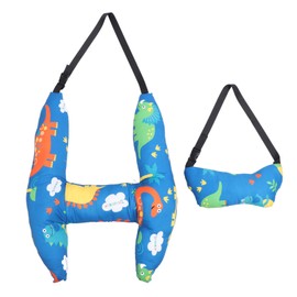 Kid Car Sleeping Pillow H Shape Car Seat Head Support Cartoon Breathable Kids Adult Travel Sleeping Pillow 27.56in X 21.65in Blue Dinosaur